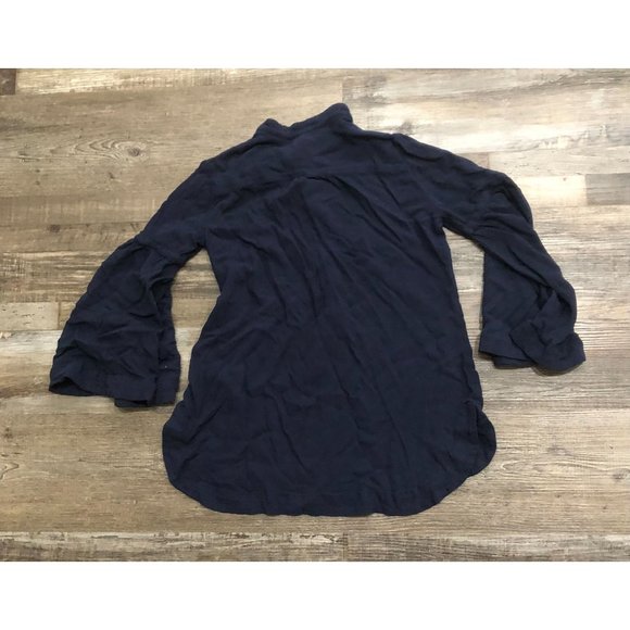Free People Easy Girl Bell Sleeve Top Womens Size Small Blue - Picture 3 of 5